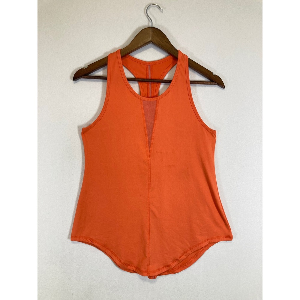 Athletic Zyia‎ Active Womens Medium Orange Mesh Racerback Workout Tank Top